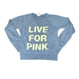 Victoria's Secret Pink Crewneck Sweatshirt Blue Vintage Y2K Women's Medium